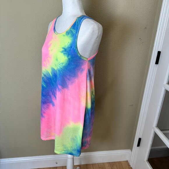 Bright Tie Dye Swing Tank Dress Size Small - Picture 4 of 7